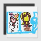 Carte Magnétique Love in air Saint-Valentin  (Devant / Derrière)