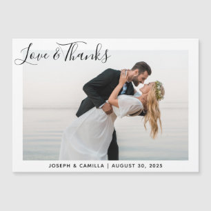 Carte Magnétique Love Merci Minimalist Mariage Photo Keepsaké