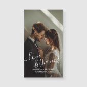 Carte Magnétique 'Love & Thanks' Custom Photo Wedding Favor (Devant)