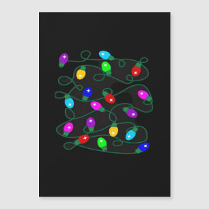 Carte Magnétique Lumières de Noël -Allumons les lumières- Joyeux &