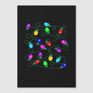 Carte Magnétique Lumières de Noël -Allumons les lumières- Joyeux & 