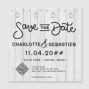 Carte Magnétique Lumières Rustiques Script QR Code Enregistrer l'ai