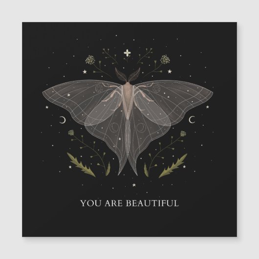 Carte Magnétique Luna Moth - Vous êtes Belle (Devant)