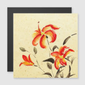 Carte Magnétique Lys de tigre - rouge (Devant / Derrière)