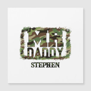 Carte Magnétique M. Daddy Camouflage Design avec nom personnalisé