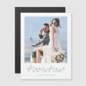 Carte Magnétique M. et Mme Mariage Photo Merci (Devant / Derrière)