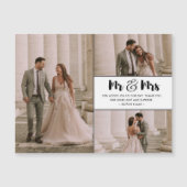 Carte Magnétique M. Mme 3 Mariage photo Merci (Devant)