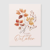 Carte Magnétique Ma Couleur Préférée Est Octobre - Feuilles D'Autom (Devant)