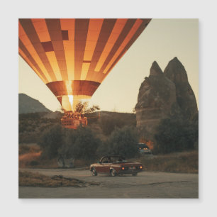 Carte Magnétique Magique Sunrise Hot Air Balloon Vue Avec Voiture R