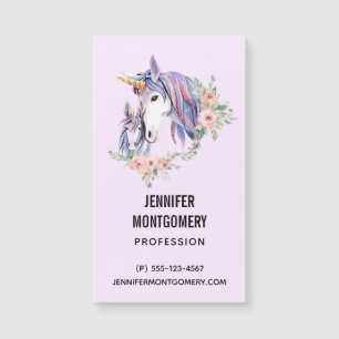 Carte Magnétique Magique Unicorne maman & bébé aquarelle