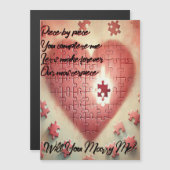 Carte Magnétique Magnat de proposition de puzzle romantique (Devant / Derrière)