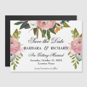 Carte Magnétique *MAGNET Fleurs peintes à la main pour mariage, car