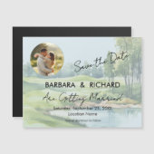 Carte Magnétique MAGNETIC Photo Golf Theme Wedding Save the Date (Devant / Derrière)