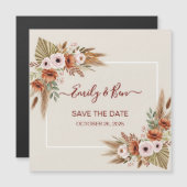 Carte Magnétique Magnetic Save the Date Card – Rustic Boho Style (Devant / Derrière)