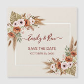 Carte Magnétique Magnetic Save the Date Card – Rustic Boho Style (Devant)