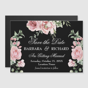 Carte Magnétique *Magnétique Élégant Floral Mariage Enregistrer la