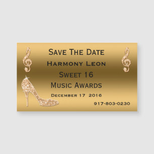 Carte Magnétique Magnifique 16 Stiletto Or Sauvegarder La Date