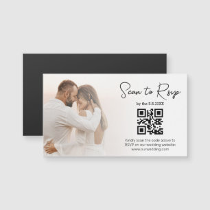 Carte Magnétique Magnifique aimant de réponse de mariage avec QR co