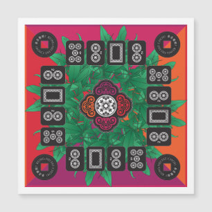 Carte Magnétique Mah Jongg Arbre Argent 2025 Aimant plat