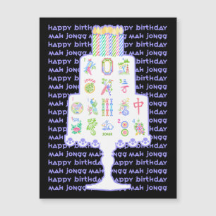 Carte Magnétique Mah Jongg Cake Anniversaire
