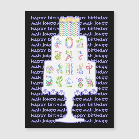 Carte Magnétique Mah Jongg Cake Anniversaire (Devant)