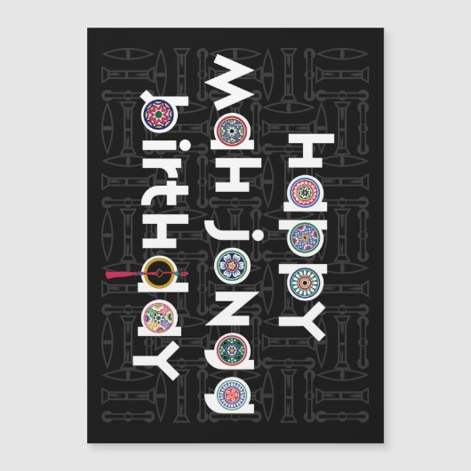 Carte Magnétique Mah Jongg Dots Anniversaire (Devant)