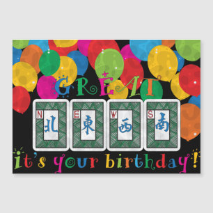 Carte Magnétique Mah Jongg NOUVELLES Anniversaire de l'aimant plat