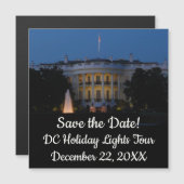 Carte Magnétique Maison Blanche de Noël à la nuit à Washington DC (Devant / Derrière)