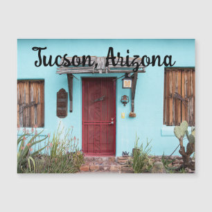 Carte Magnétique Maison colorée du Sud-Ouest bleu Tucson, Arizona