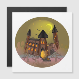 Carte Magnétique Maison de sorcière éffrayante Halloween et château