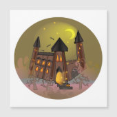 Carte Magnétique Maison de sorcière éffrayante Halloween et château (Devant)