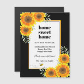 Carte Magnétique Maison de tournesols maison douce noir (Devant / Derrière)