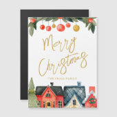 Carte Magnétique Maisons de vacances illustrées avec l'aimant de no (Devant / Derrière)