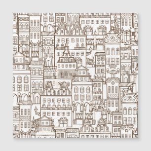 Carte Magnétique Maisons vintages : Architectural Seamless Motif.