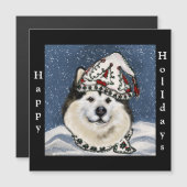 Carte Magnétique Malamute d'Alaska (Devant / Derrière)