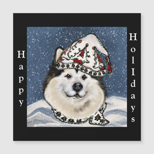 Carte Magnétique Malamute d'Alaska (Devant)