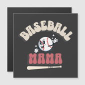 Carte Magnétique Maman de baseball rétro (Devant / Derrière)