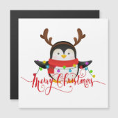 Carte Magnétique Manchot de Noël (Devant / Derrière)