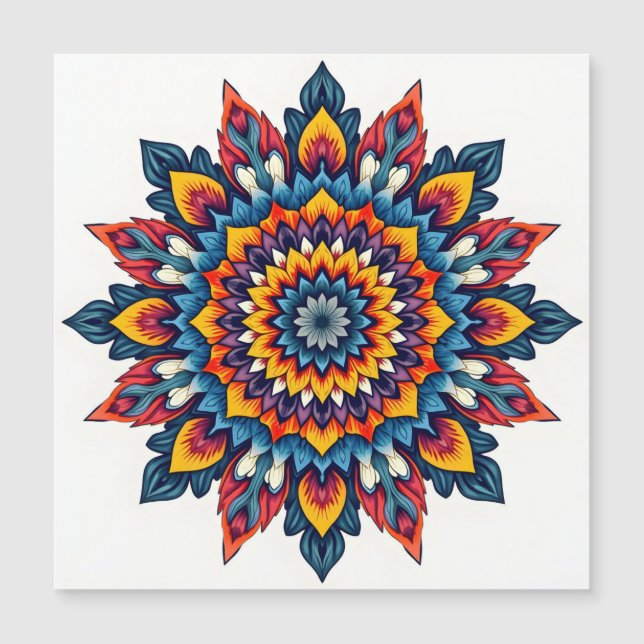 Carte Magnétique Mandala en blanc (Devant)