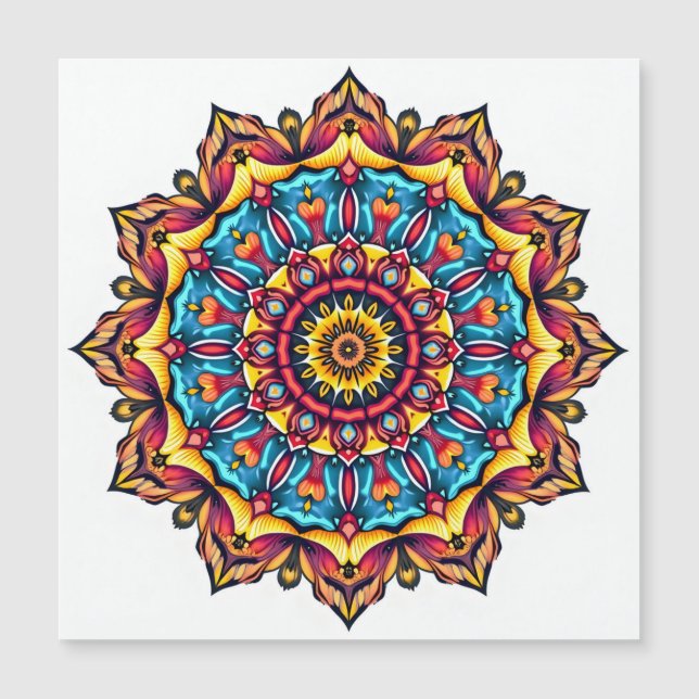 Carte Magnétique Mandala en blanc (Devant)