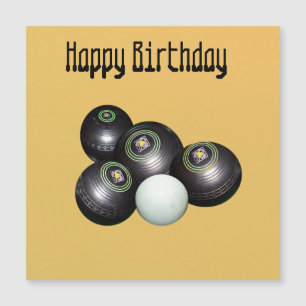 Carte Magnétique Mandarin Yellow Lawn Bowls Birthday