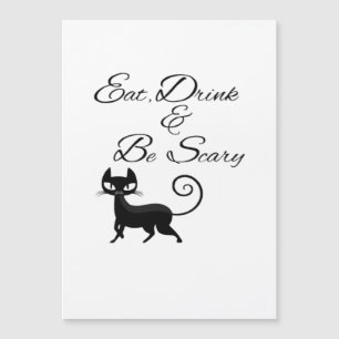 Carte Magnétique Manger Boire Et Être Chat Effrayant Drôle Mignon H