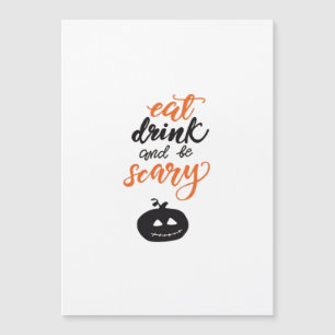 Carte Magnétique Manger Boire Et Être Drôle Et Effrayant Halloween