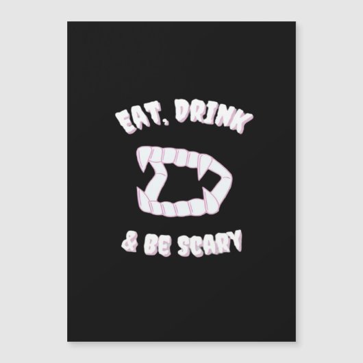 Carte Magnétique Manger Boire Être Vampire Effrayant Minimaliste (Devant)