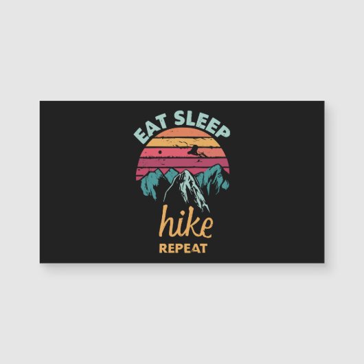 Carte Magnétique Manger, Dormir, Randonnée, Répéter (Devant)
