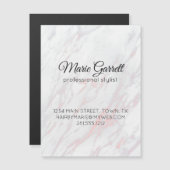 Carte Magnétique Marbre moderne rose et gris (Devant / Derrière)