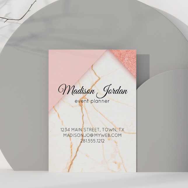 Carte Magnétique Marbre moderne rose et or (Créateur téléchargé)