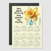 Carte Magnétique March Birth Flower & Stone Calendar (Devant / Derrière)