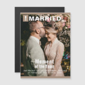 Carte Magnétique Mariage Ajouter Photo Magazine Couverture Magnétiq (Devant / Derrière)