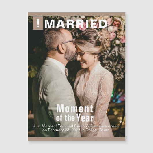 Carte Magnétique Mariage Ajouter Photo Magazine Couverture Magnétiq (Devant)
